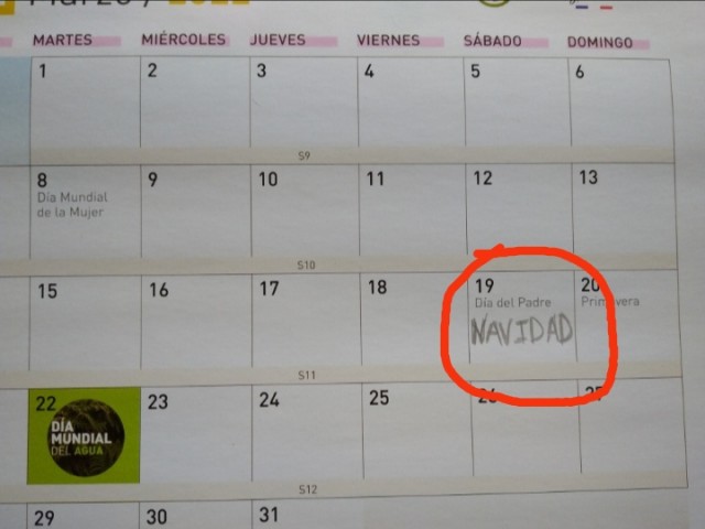 19 DE MARZO ¿NAVIDAD?